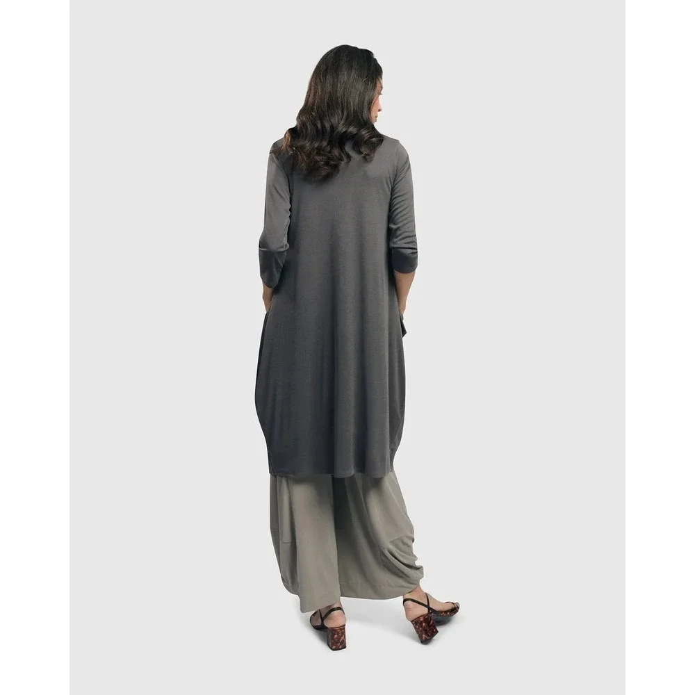 NEW‎ Alembika Essential Draped Cocoon Jacket Grey Womens 4-6